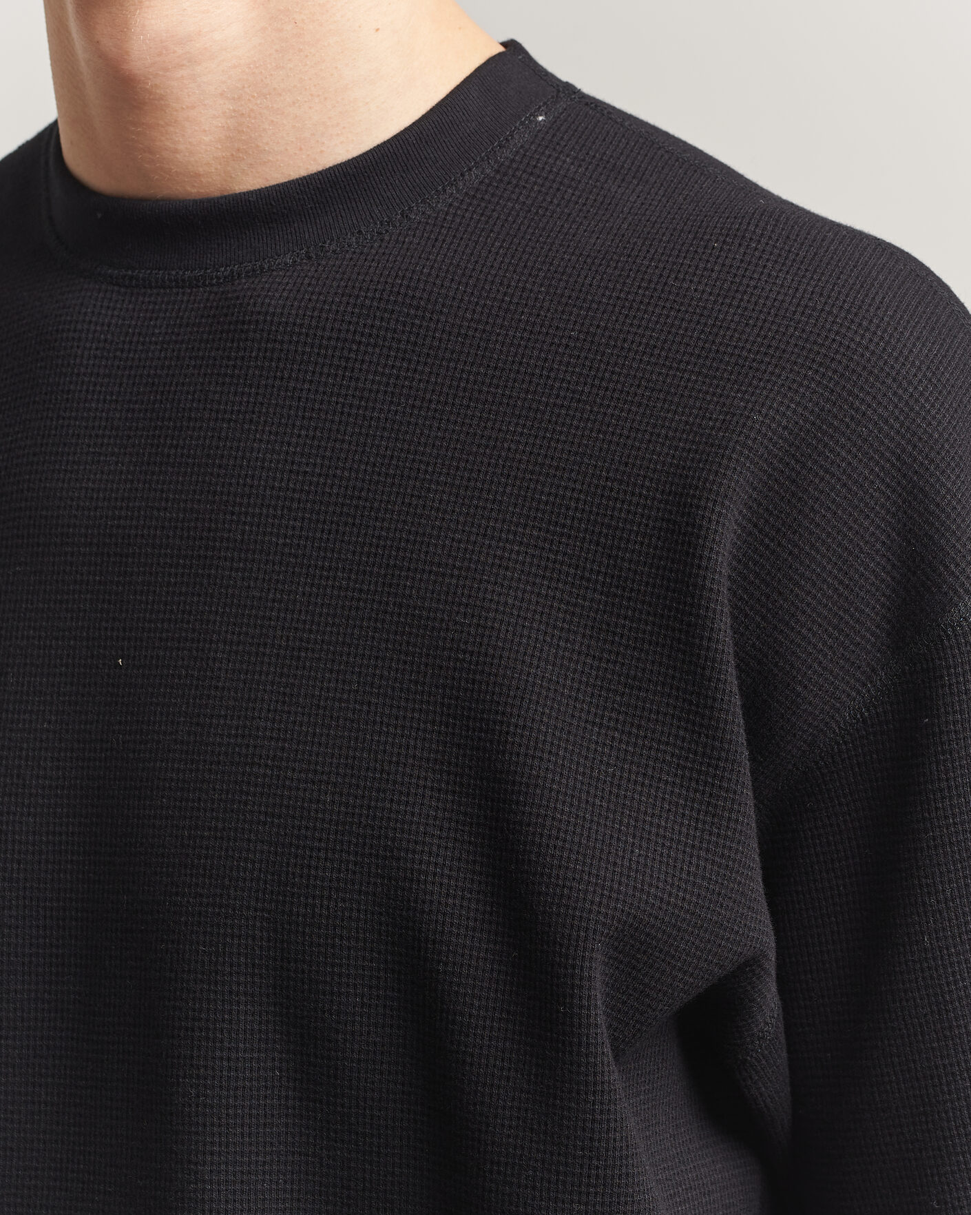 Heren | T-shirts | orSlow | Waffle Cotton T-Shirt Black