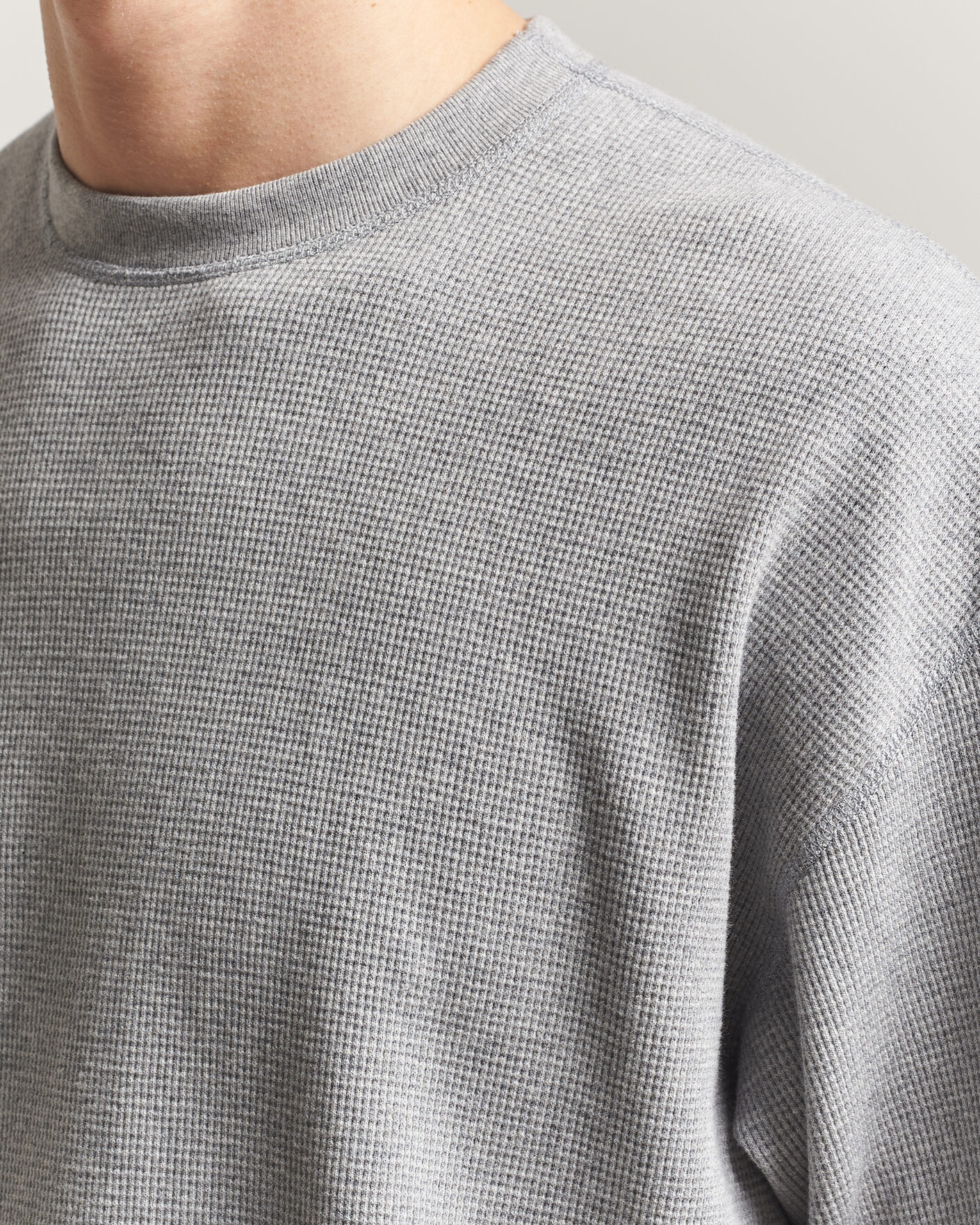 Heren | T-shirts | orSlow | Waffle Cotton T-Shirt Heather Gray