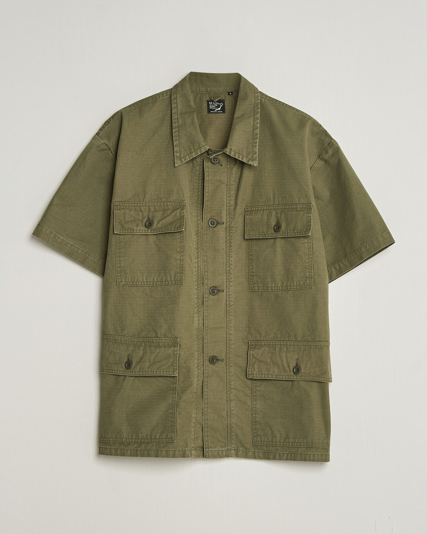 Heren | Overhemden | orSlow | Short Sleeve Utility Shirt Army Green