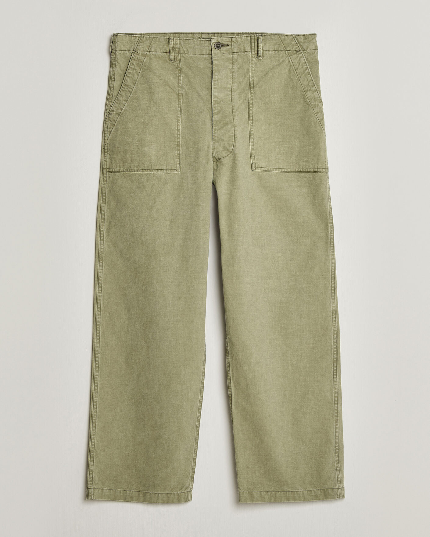 Heren | Broeken | orSlow | Summer Fatigue Pants Washed Army Green