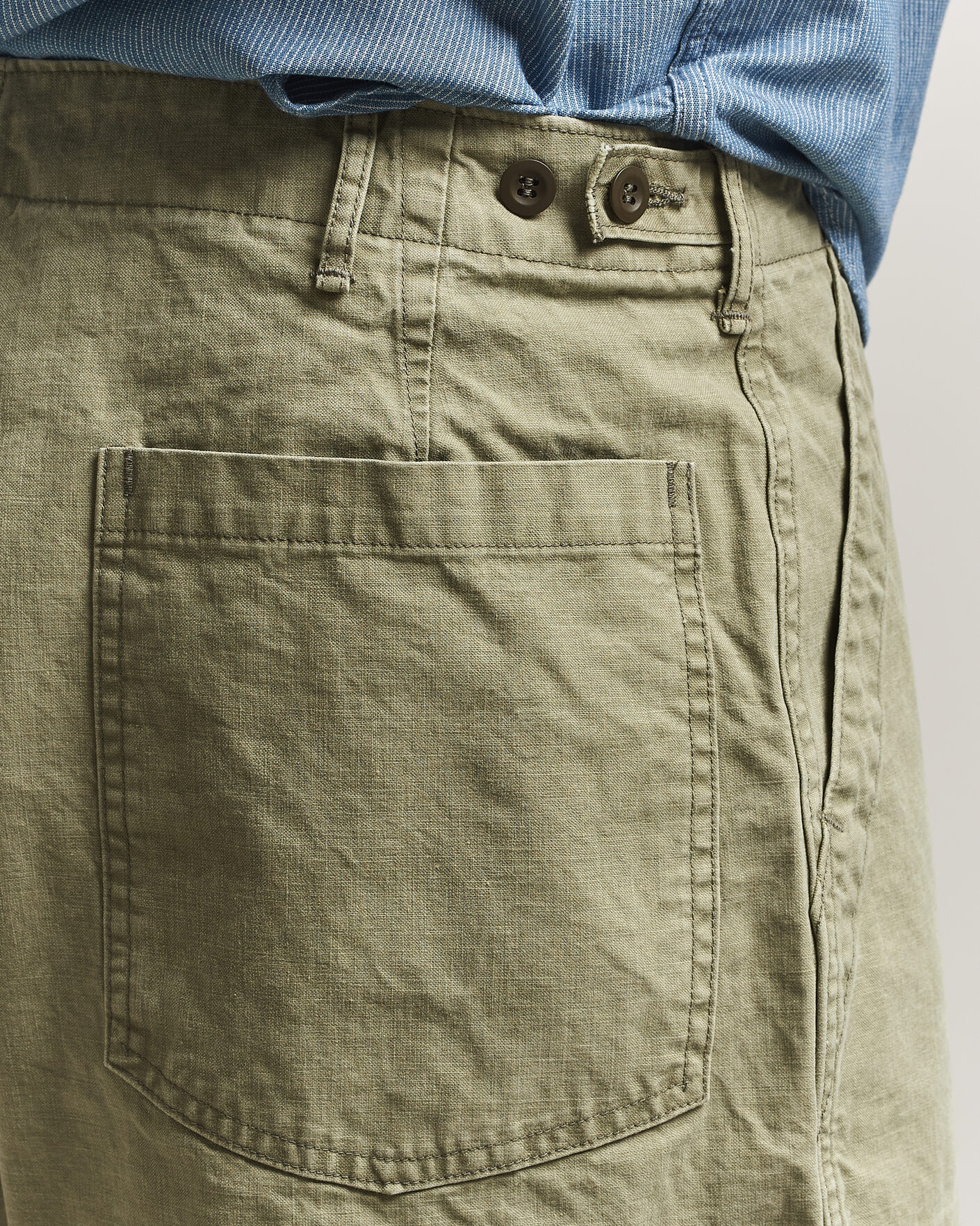 Heren | Broeken | orSlow | Summer Fatigue Pants Washed Army Green