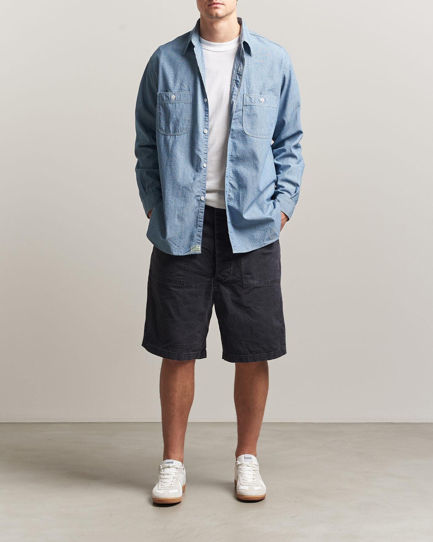 Heren | Korte broek | orSlow | Summer Fatigue Shorts Washed Black