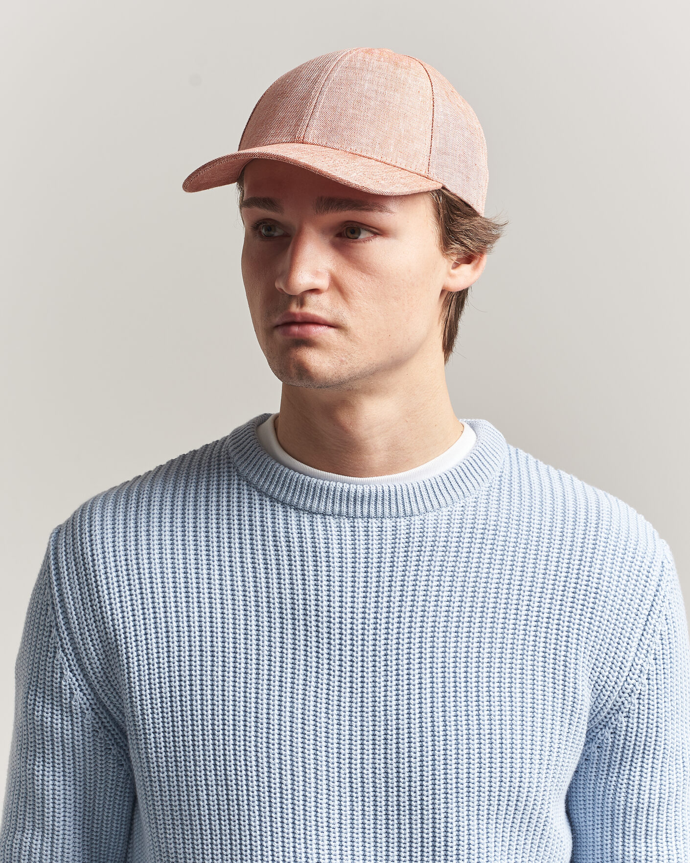 Heren | Hoeden en petten | Varsity Headwear | Linen Baseball Cap Pale Rust