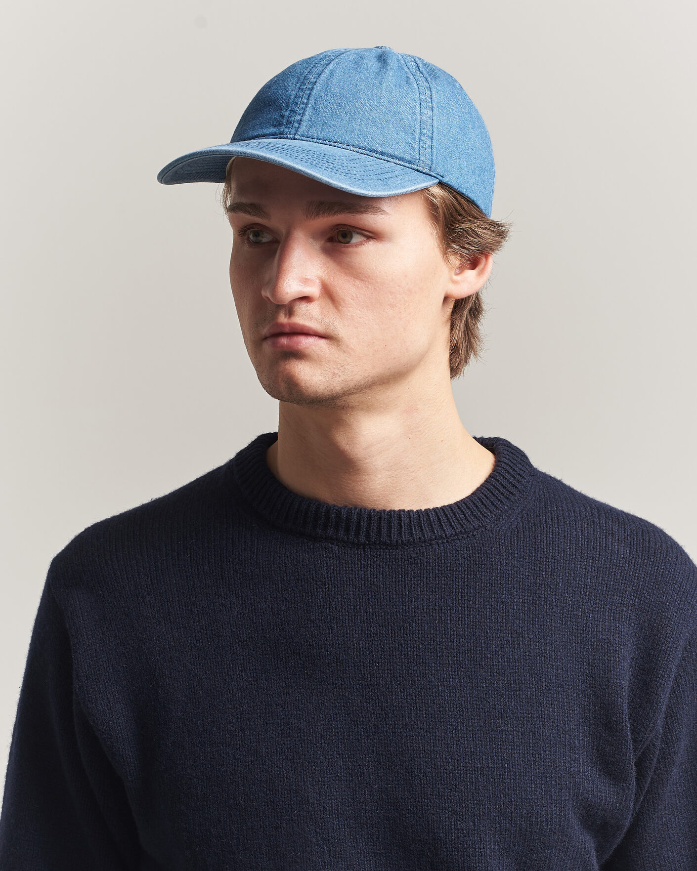 Heren | Hoeden en petten | Varsity Headwear | Washed Denim Baseball Cap Indigo