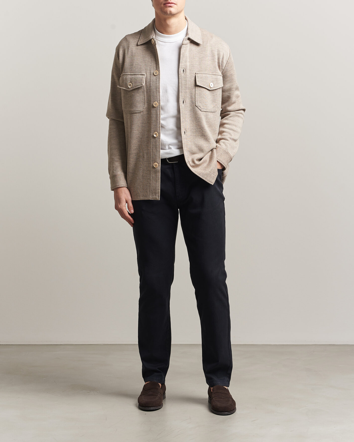 Heren | Broeken | Oscar Jacobson | Slim Fit 5-Pocket Chino Navy