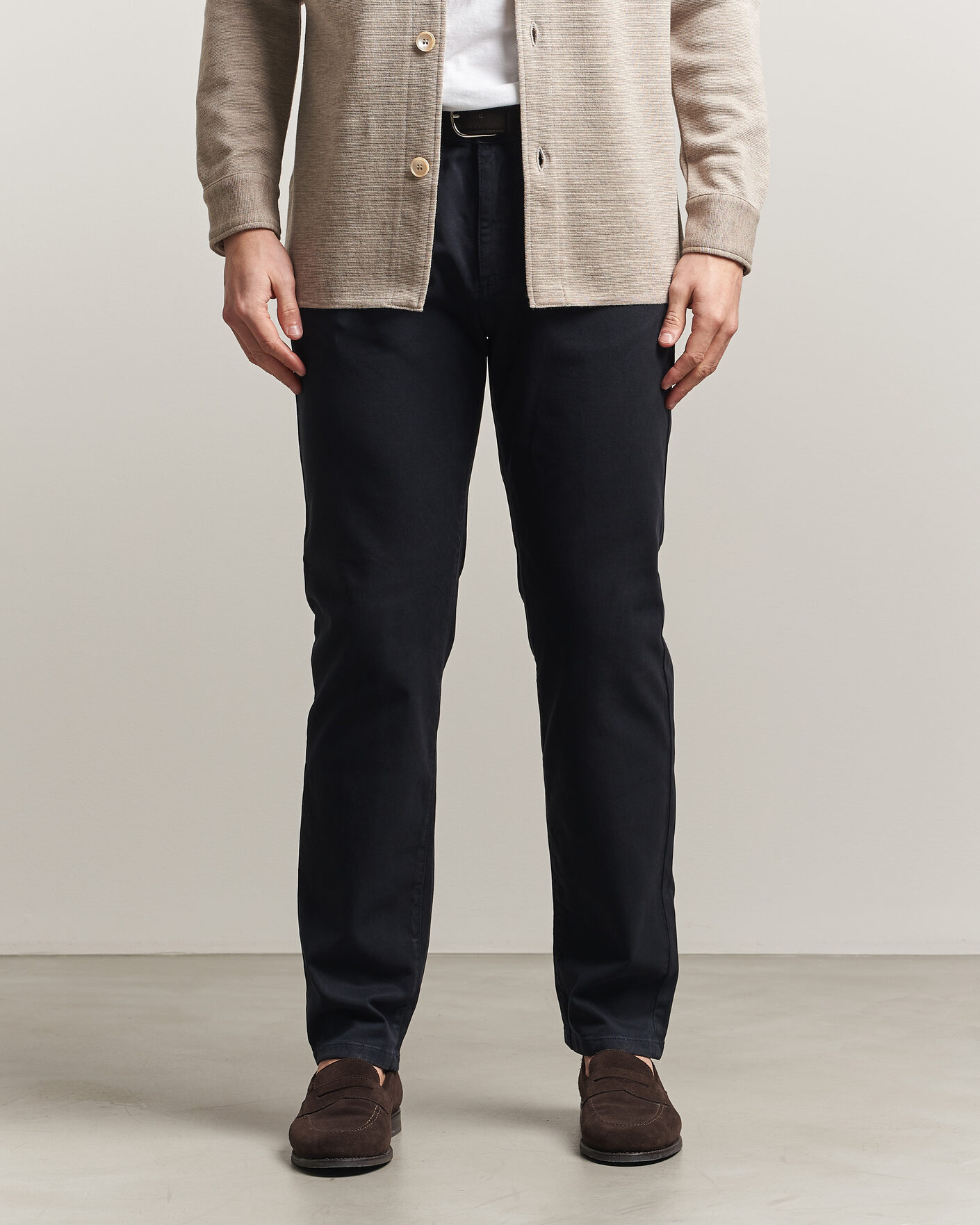 Heren | Broeken | Oscar Jacobson | Slim Fit 5-Pocket Chino Navy