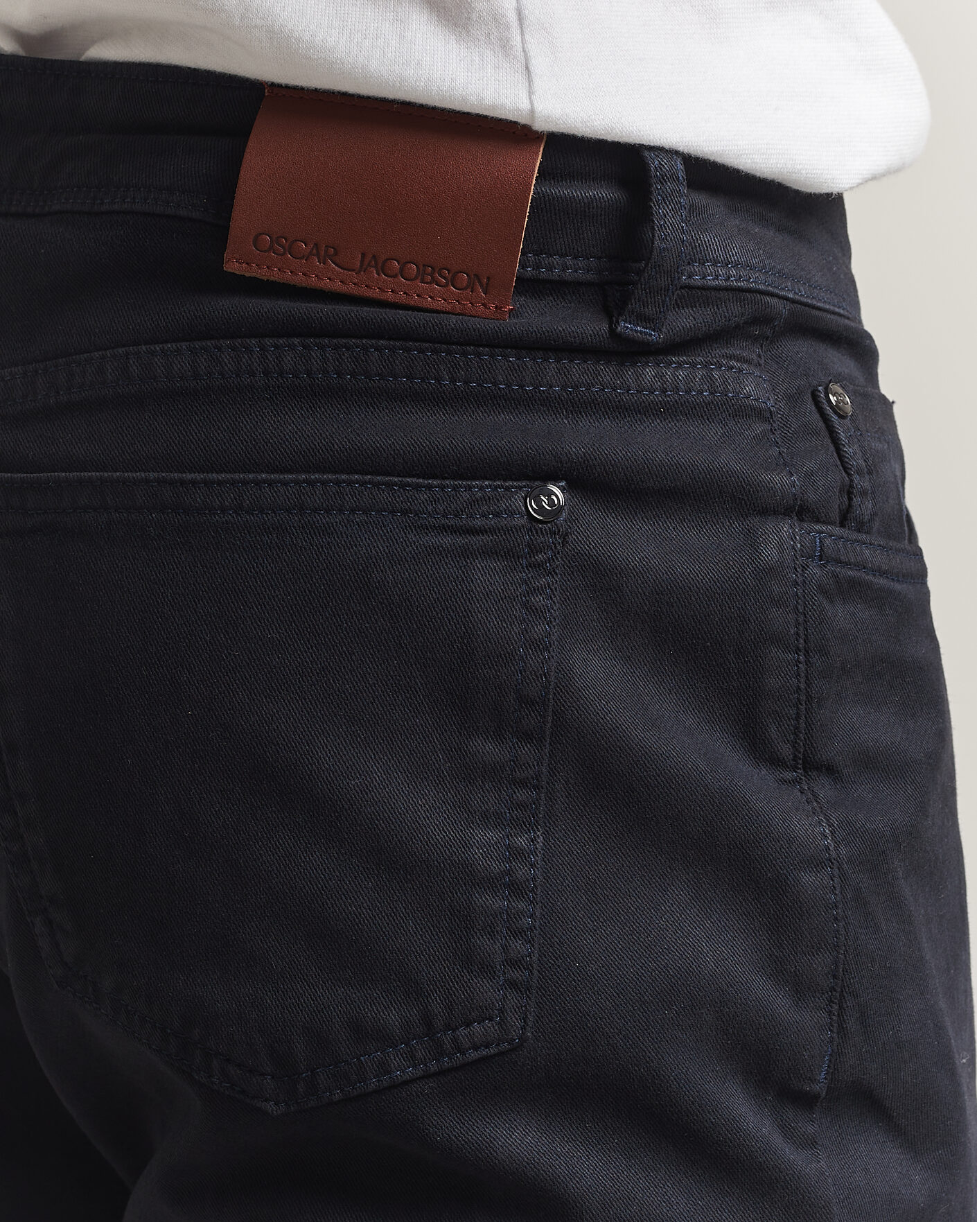 Heren | Broeken | Oscar Jacobson | Slim Fit 5-Pocket Chino Navy