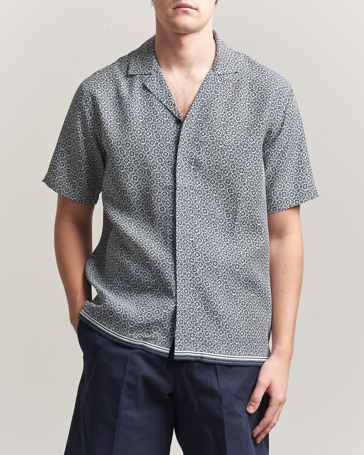 Heren | Overhemden | Orlebar Brown | Maitan Lyocel Petola Shirts Night Iris