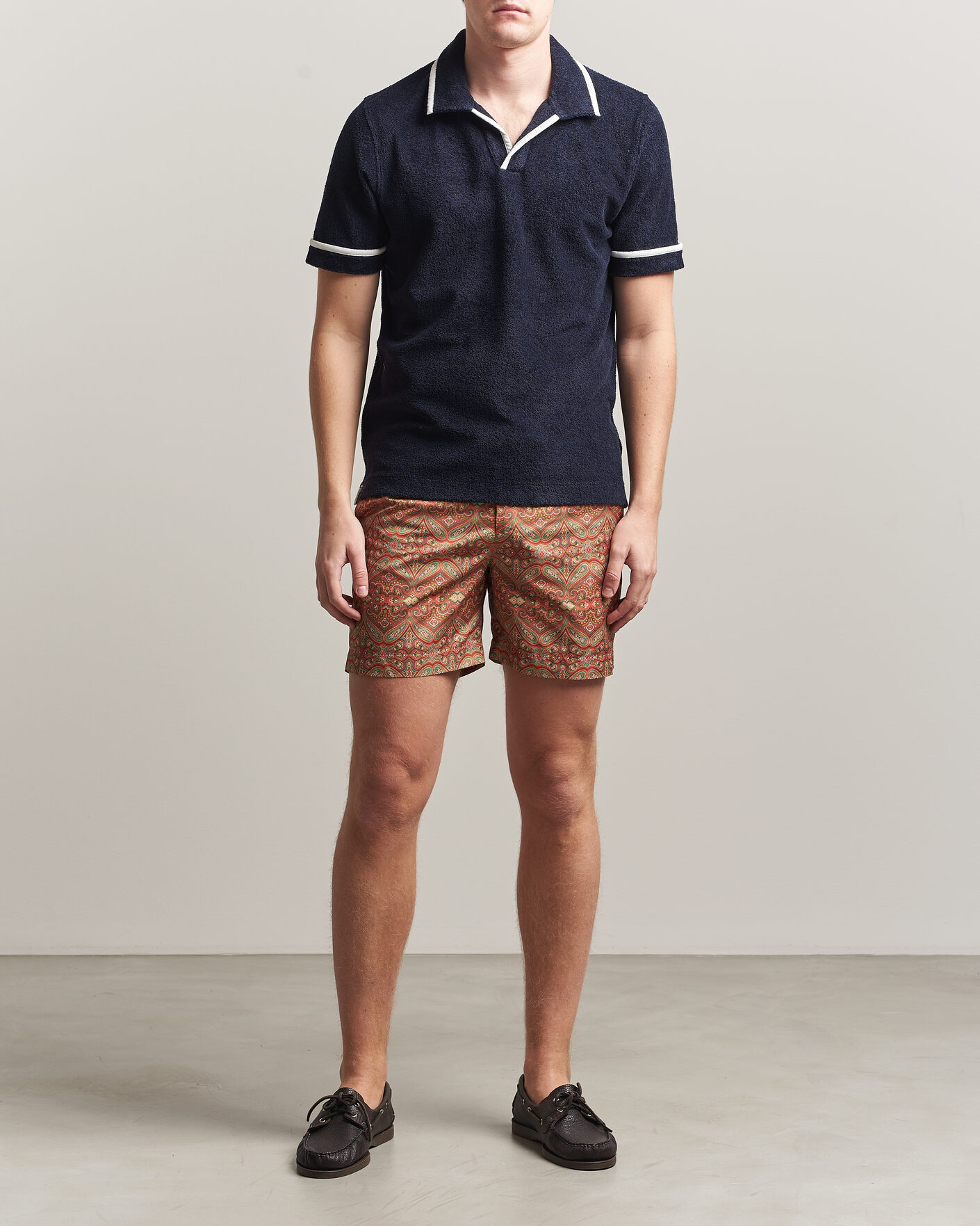 Heren | Zwembroek | Orlebar Brown | Bulldog Drawcord Carnival Swim Shorts Vermillion