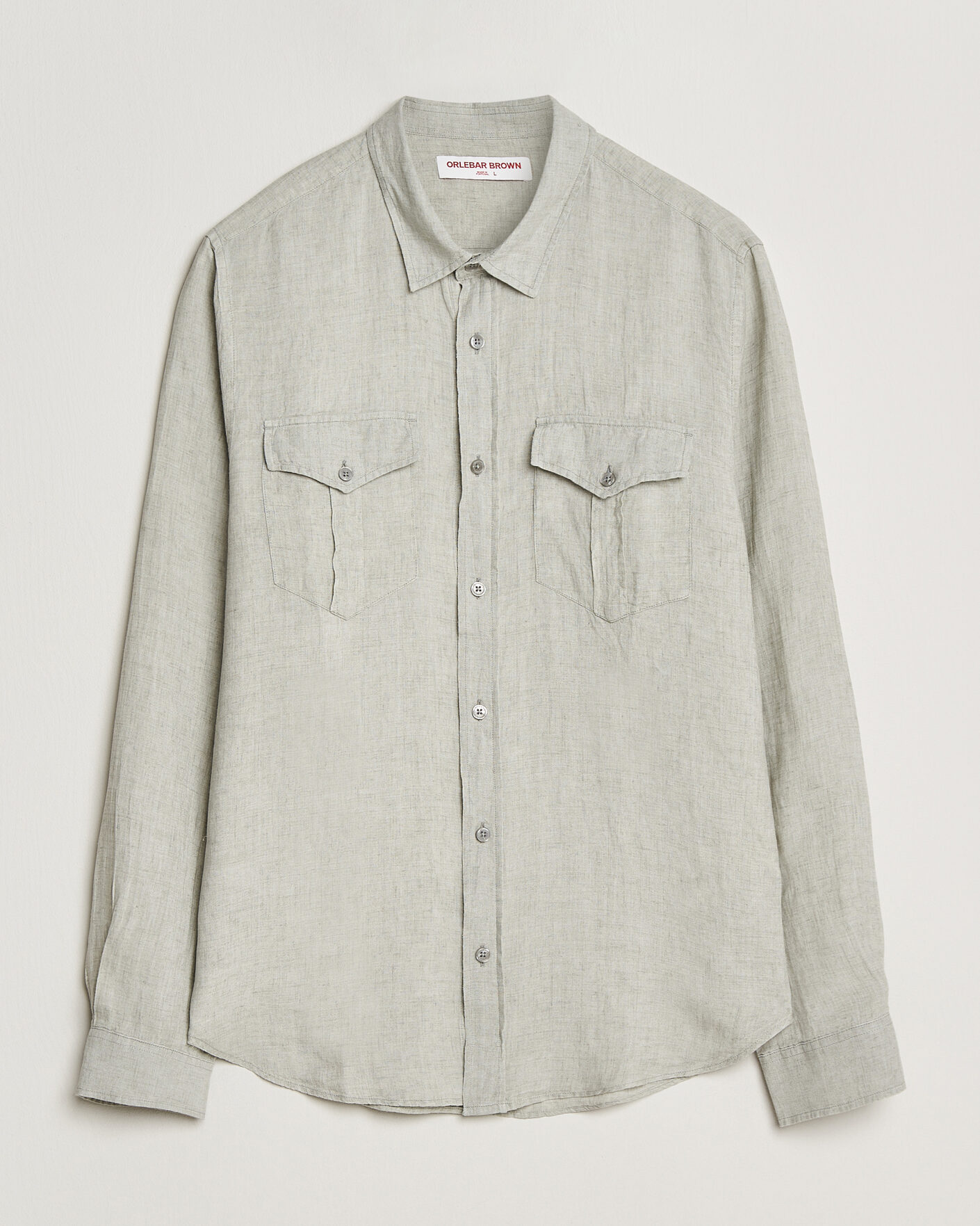 Heren | Overhemden | Orlebar Brown | Coleburn Linen Shirt Cliff Grey