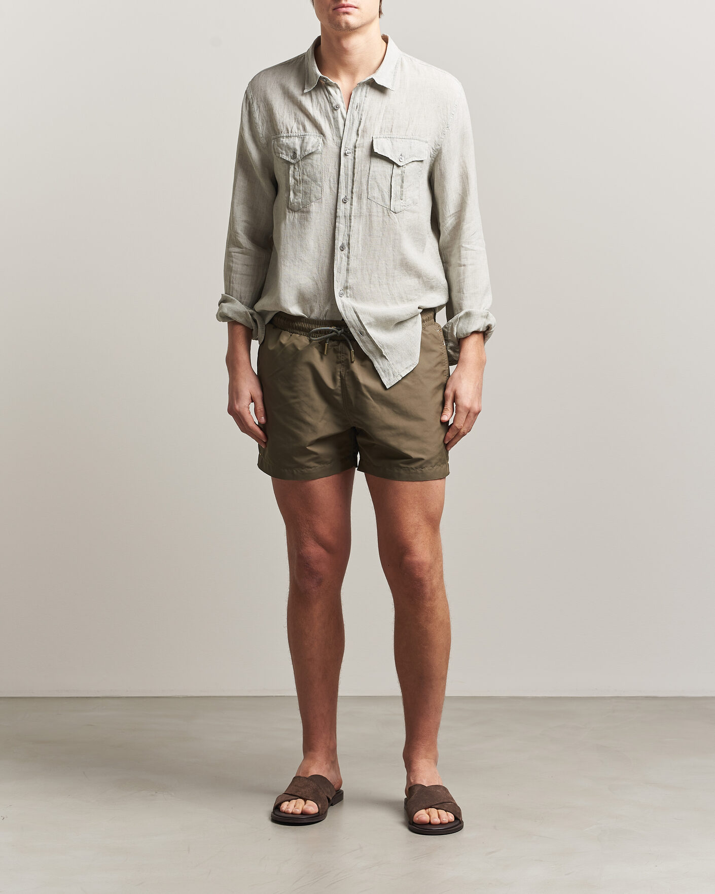 Heren | Overhemden | Orlebar Brown | Coleburn Linen Shirt Cliff Grey