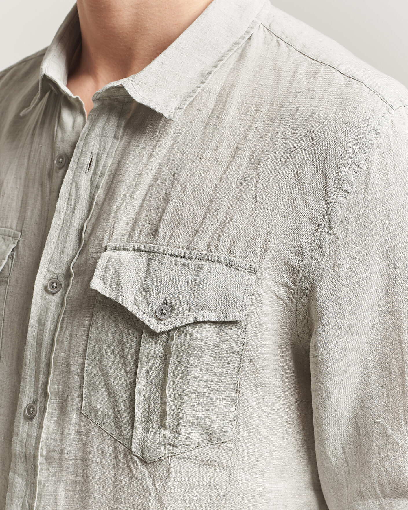 Heren | Overhemden | Orlebar Brown | Coleburn Linen Shirt Cliff Grey