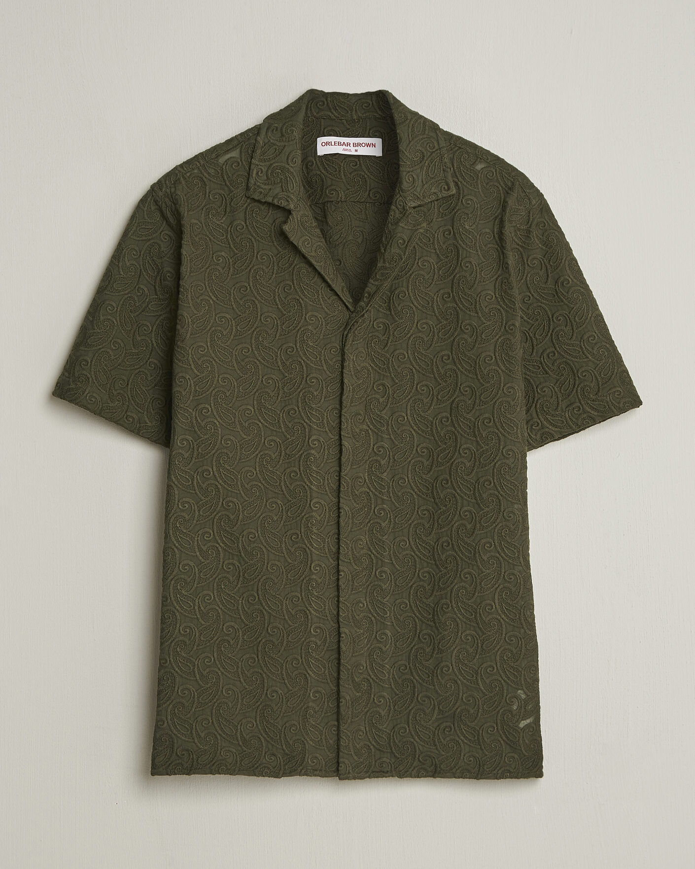 Heren | Overhemden | Orlebar Brown | Maitan Brodery Shirt Bayleaf Green