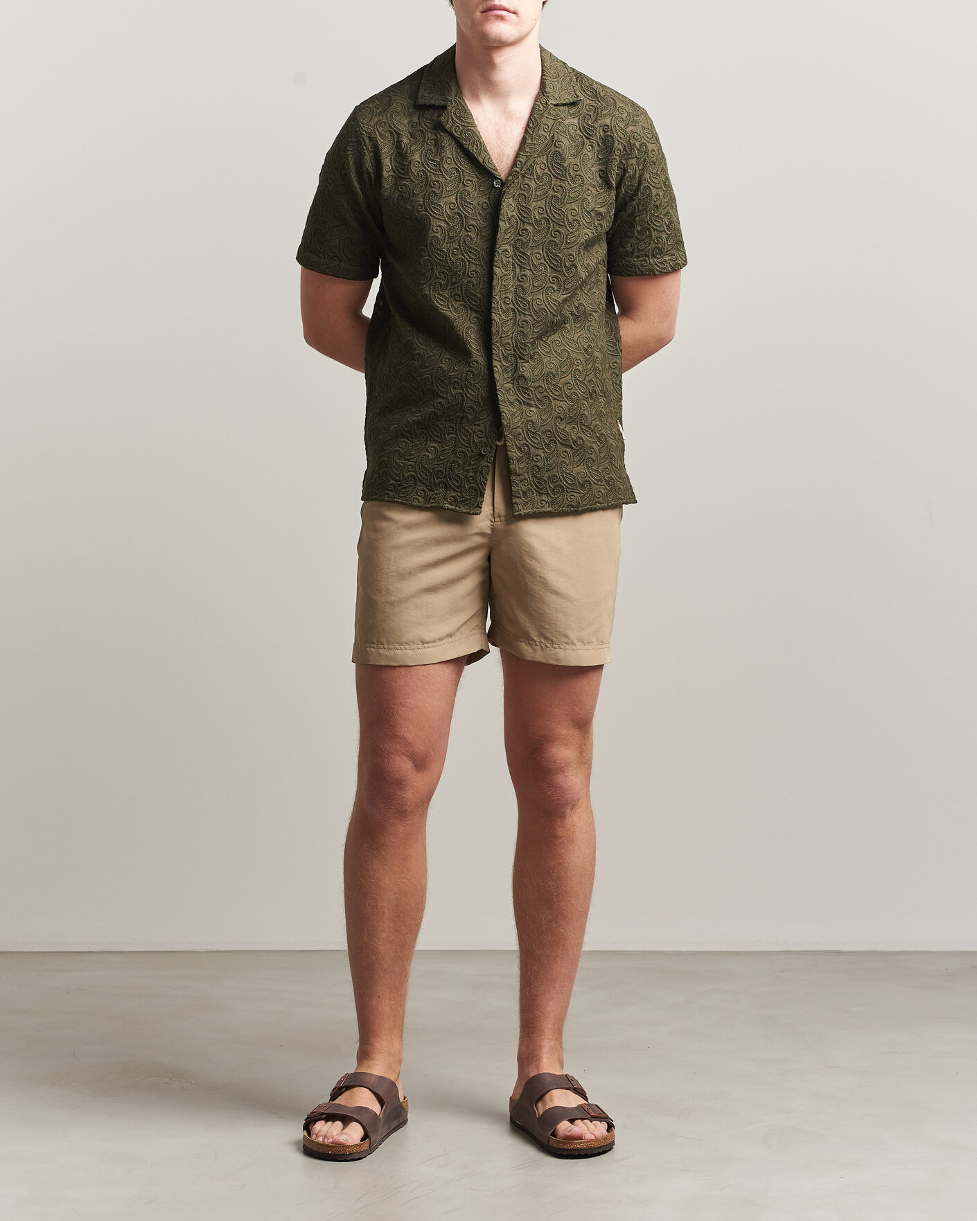 Heren | Overhemden | Orlebar Brown | Maitan Brodery Shirt Bayleaf Green