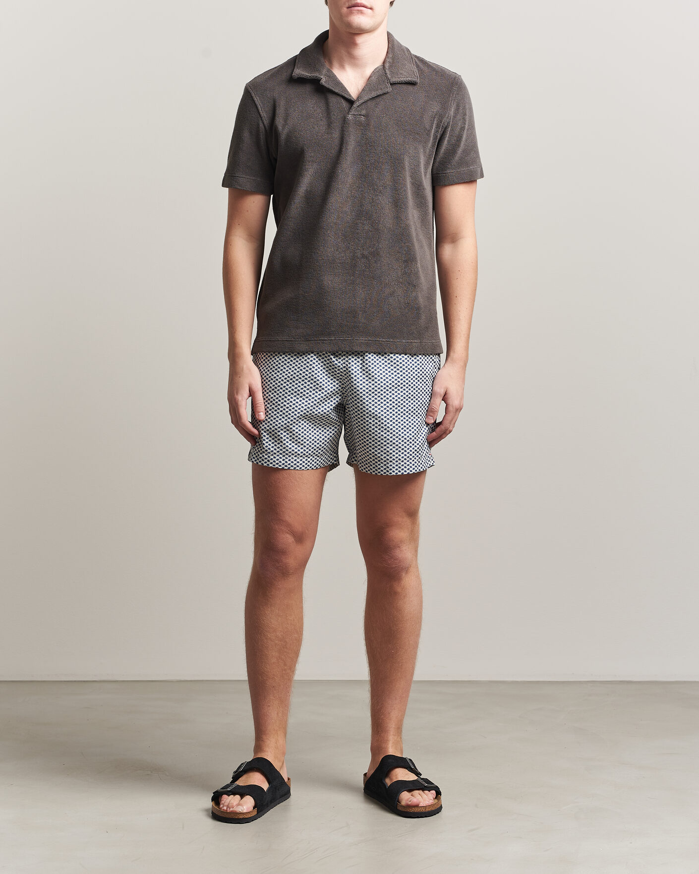 Heren | Polo's | Orlebar Brown | Terry Resort Polo Elephant Grey