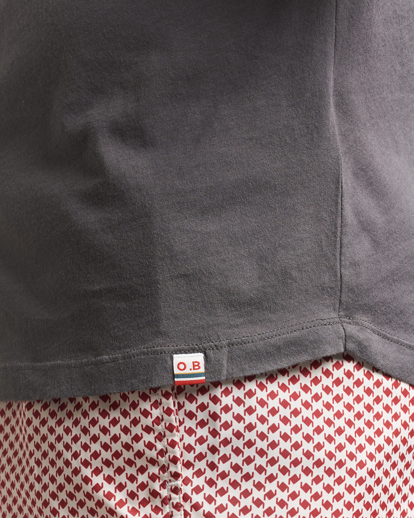 Heren | T-shirts | Orlebar Brown | OB Crew T-Shirt Elephant Grey