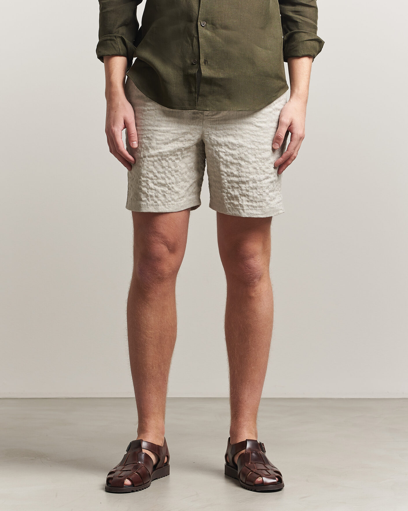Heren | Korte broek | Orlebar Brown | Alex Sereno Herringbone Shorts Light Dijon
