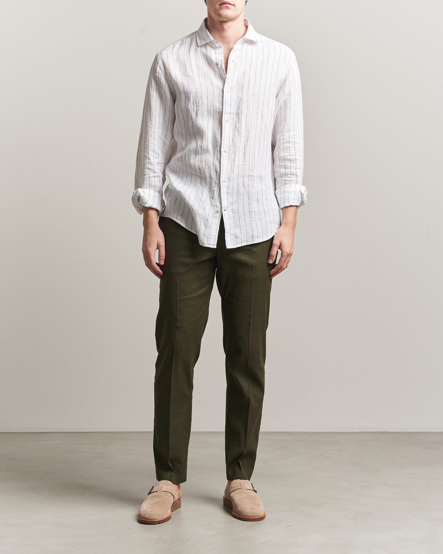 Heren | Broeken | Orlebar Brown | Ray Linen Pants Bayleaf Green
