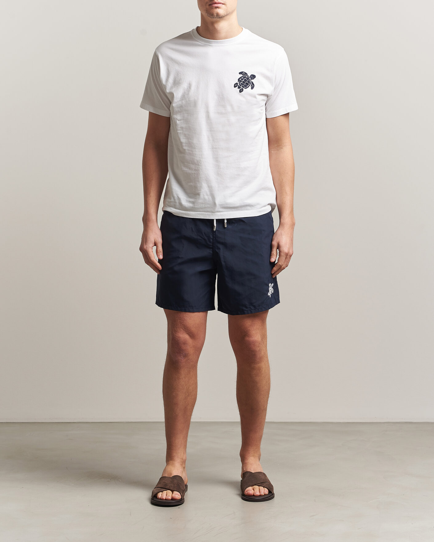 Heren | Zwembroek | Vilebrequin | Moka Swimshorts Marine/Blanc