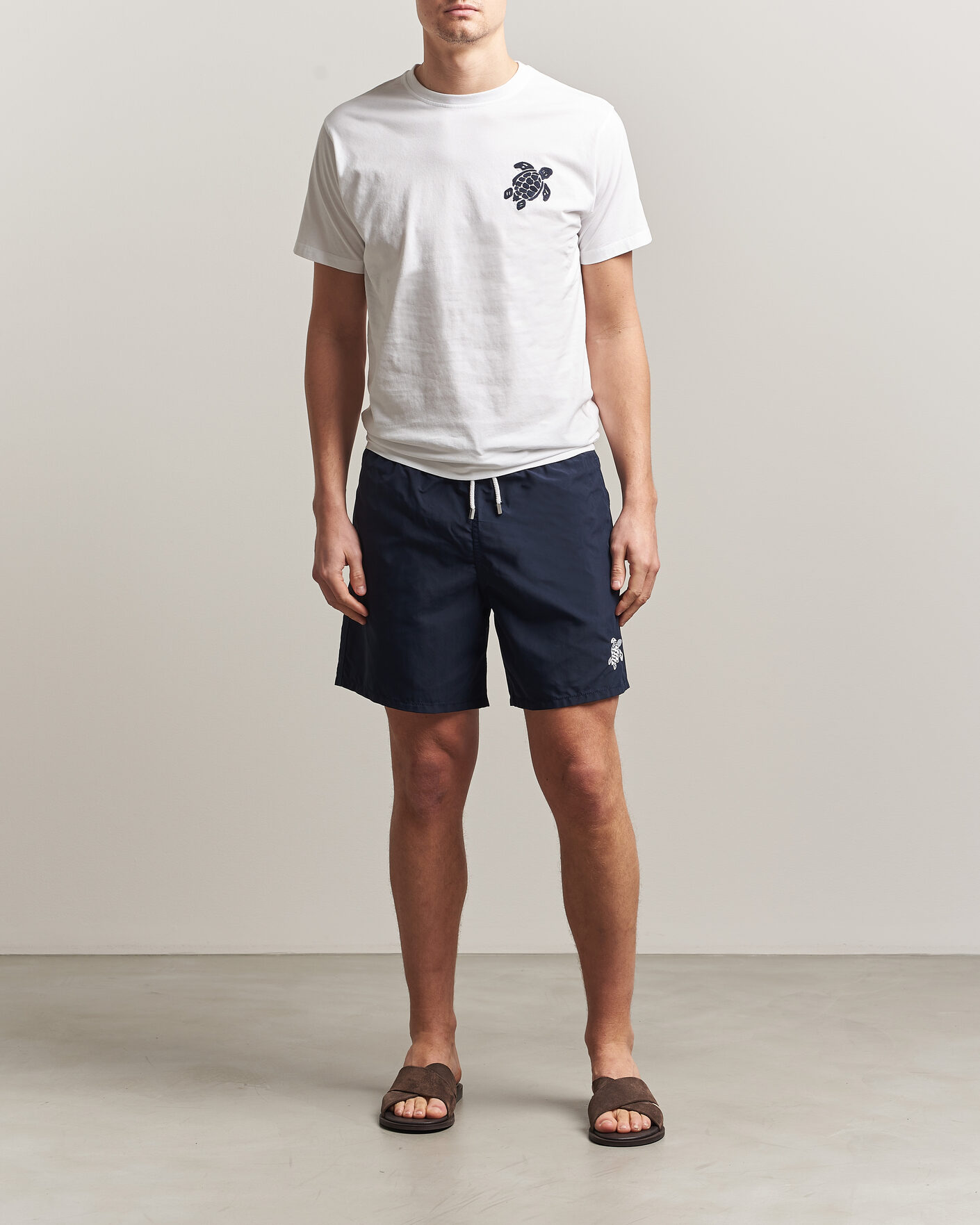 Heren | T-shirts | Vilebrequin | Embroidered Crew Neck T-Shirt Blanc