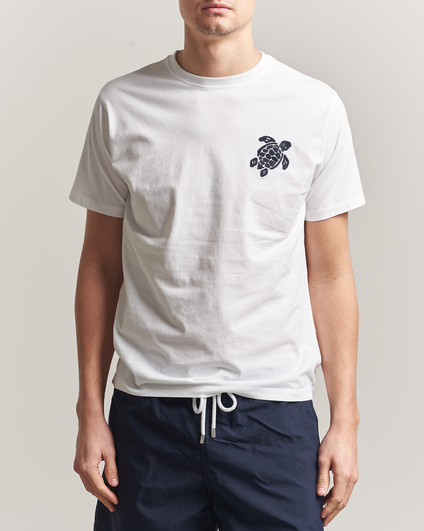 Heren | T-shirts | Vilebrequin | Embroidered Crew Neck T-Shirt Blanc