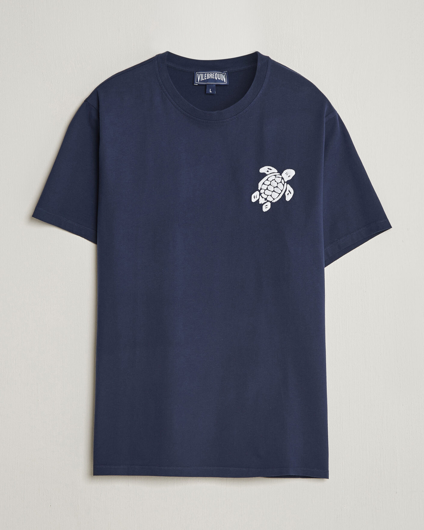 Heren | T-shirts | Vilebrequin | Embroidered Crew Neck T-Shirt Bleu Marine