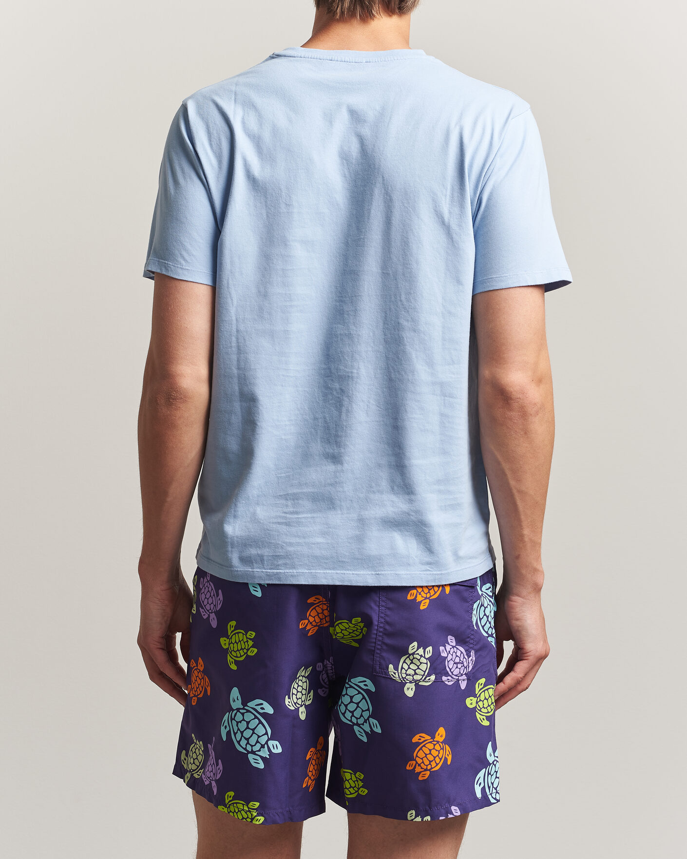 Heren | T-shirts | Vilebrequin | Printed Crew Neck T-Shirt Cloudy Blue