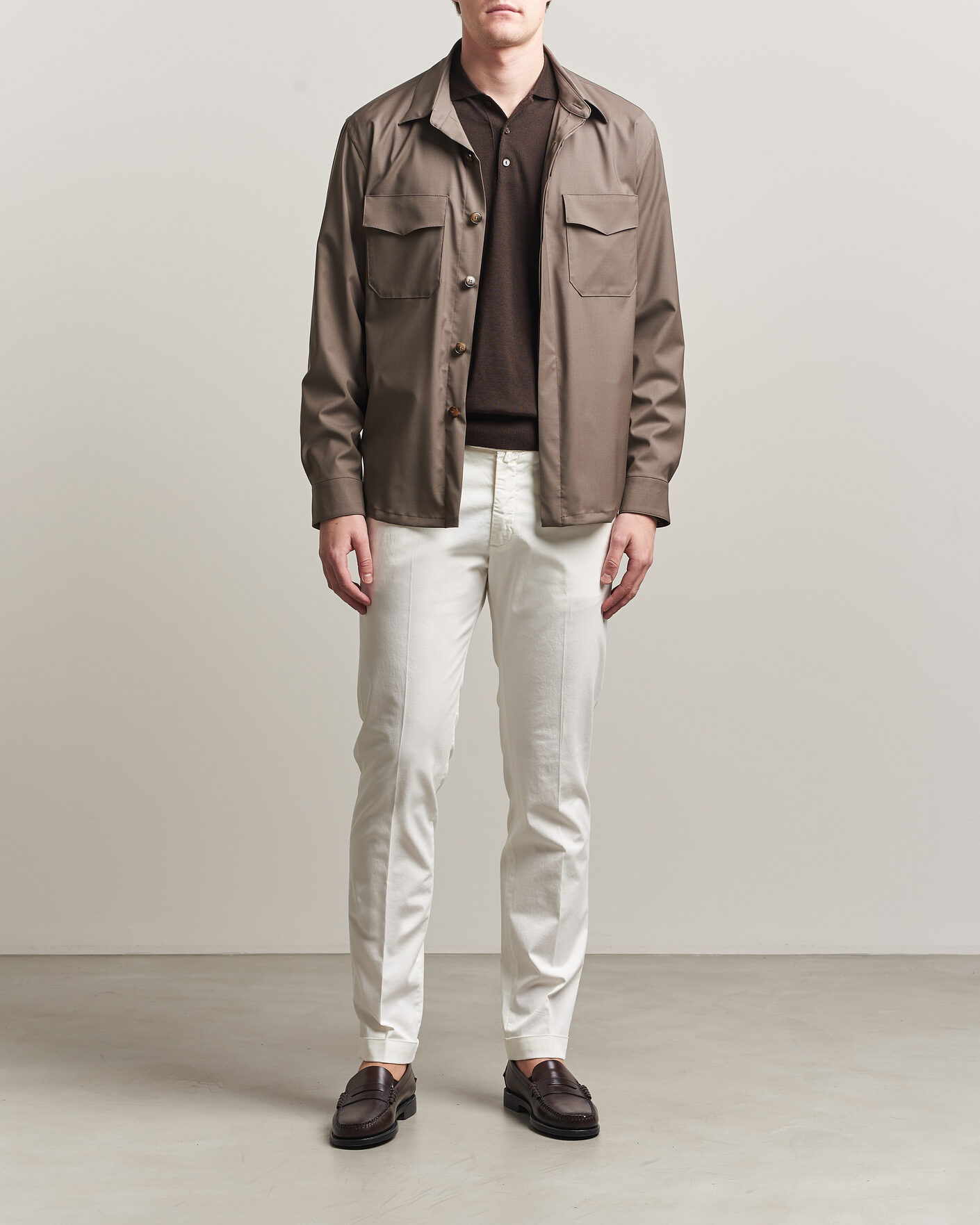 Heren | Broeken | Briglia 1949 | Slim Fit Cotton Chinos White