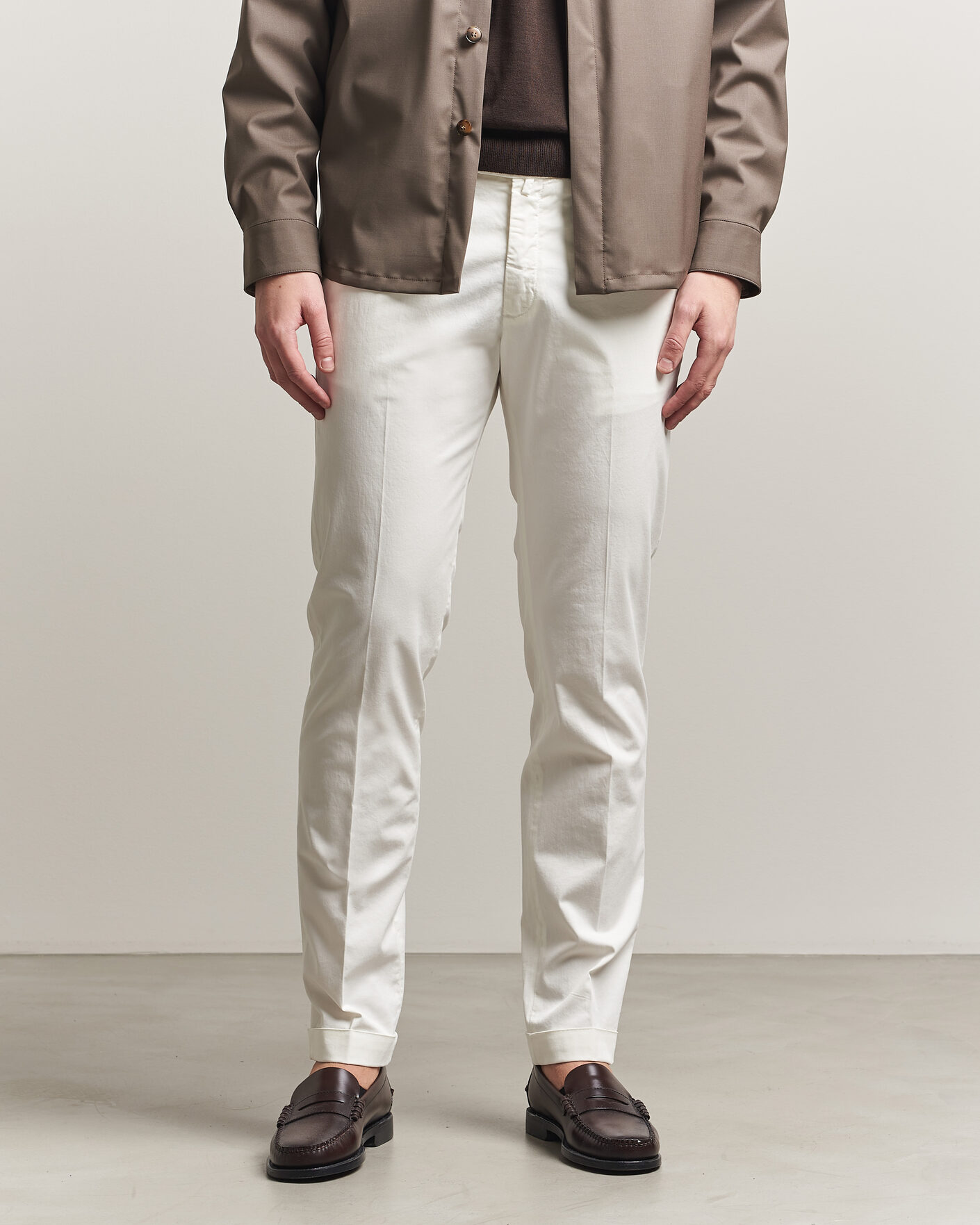 Heren | Broeken | Briglia 1949 | Slim Fit Cotton Chinos White