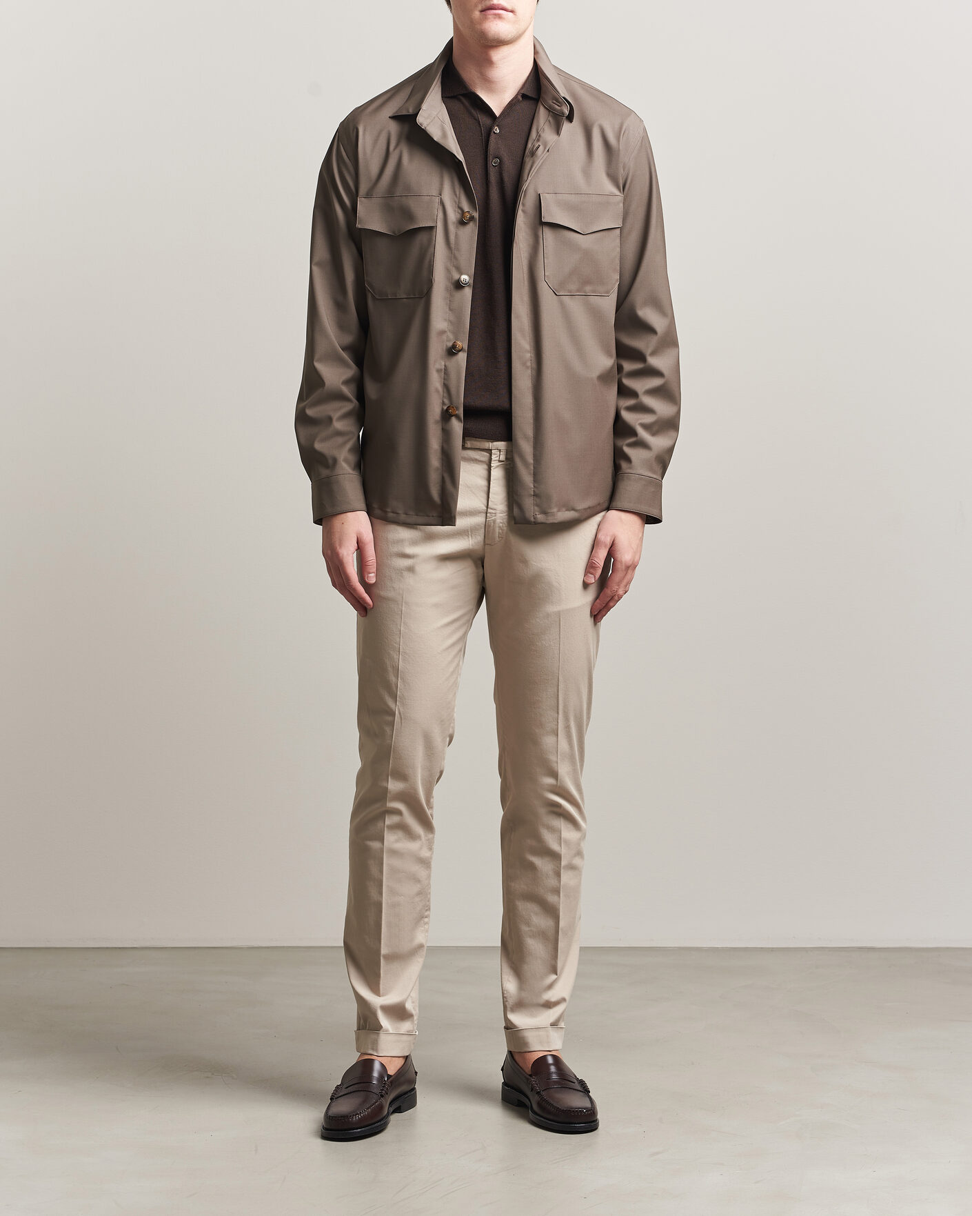 Heren | Broeken | Briglia 1949 | Slim Fit Cotton Chinos Beige