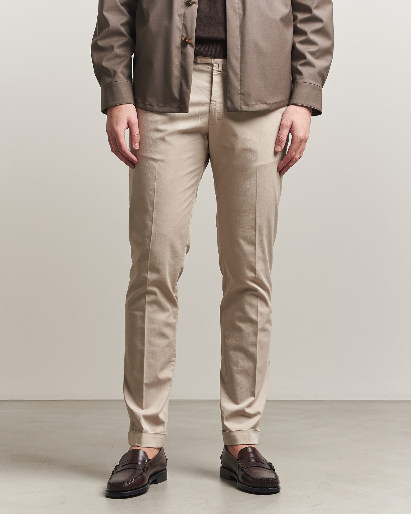 Heren | Broeken | Briglia 1949 | Slim Fit Cotton Chinos Beige