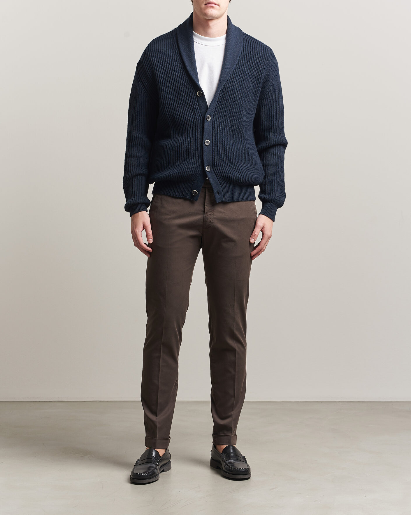 Heren | Broeken | Briglia 1949 | Slim Fit Cotton Chinos Brown