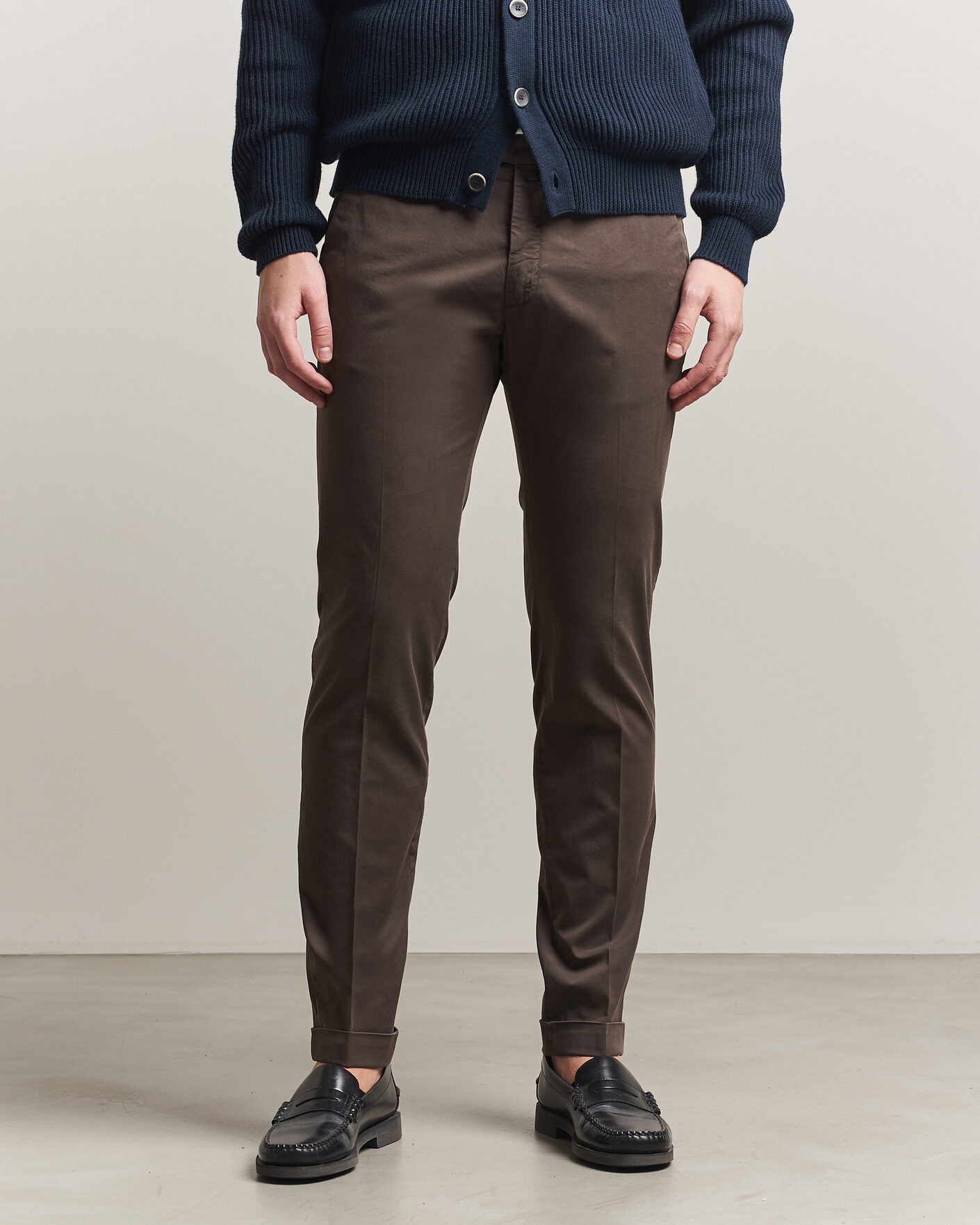 Heren | Broeken | Briglia 1949 | Slim Fit Cotton Chinos Brown