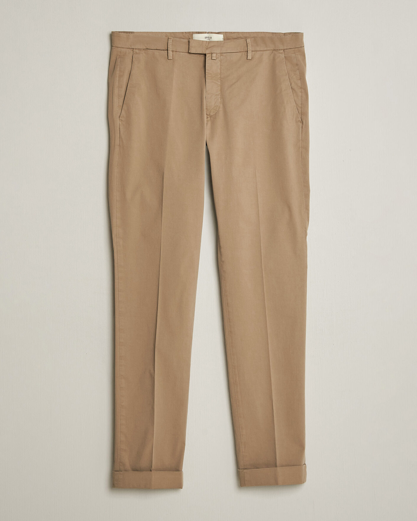 Heren | Broeken | Briglia 1949 | Slim Fit Cotton Chinos Taupe
