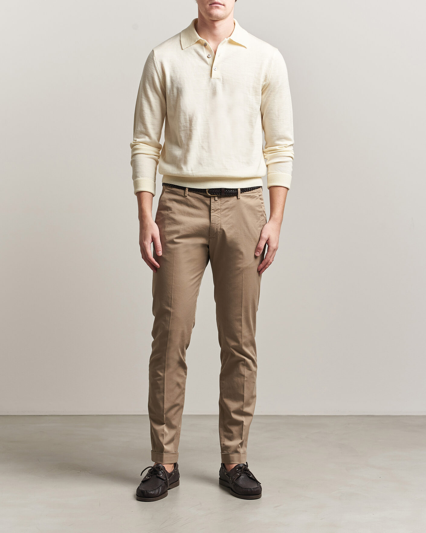 Heren | Broeken | Briglia 1949 | Slim Fit Cotton Chinos Taupe