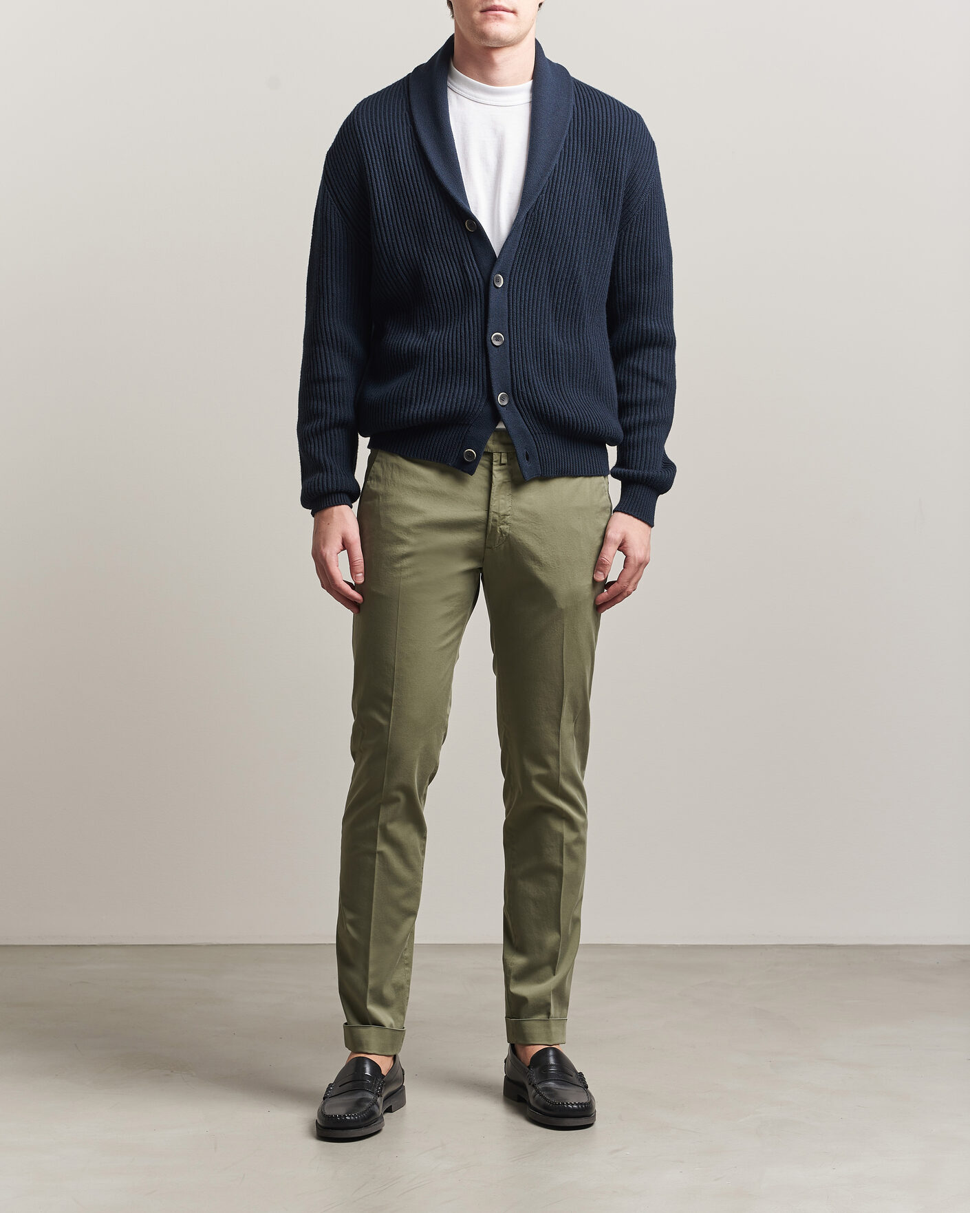 Heren | Broeken | Briglia 1949 | Slim Fit Cotton Chinos Olive