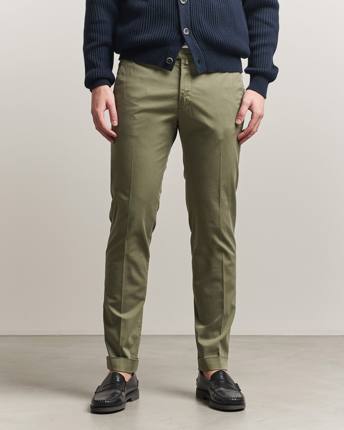 Heren | Broeken | Briglia 1949 | Slim Fit Cotton Chinos Olive