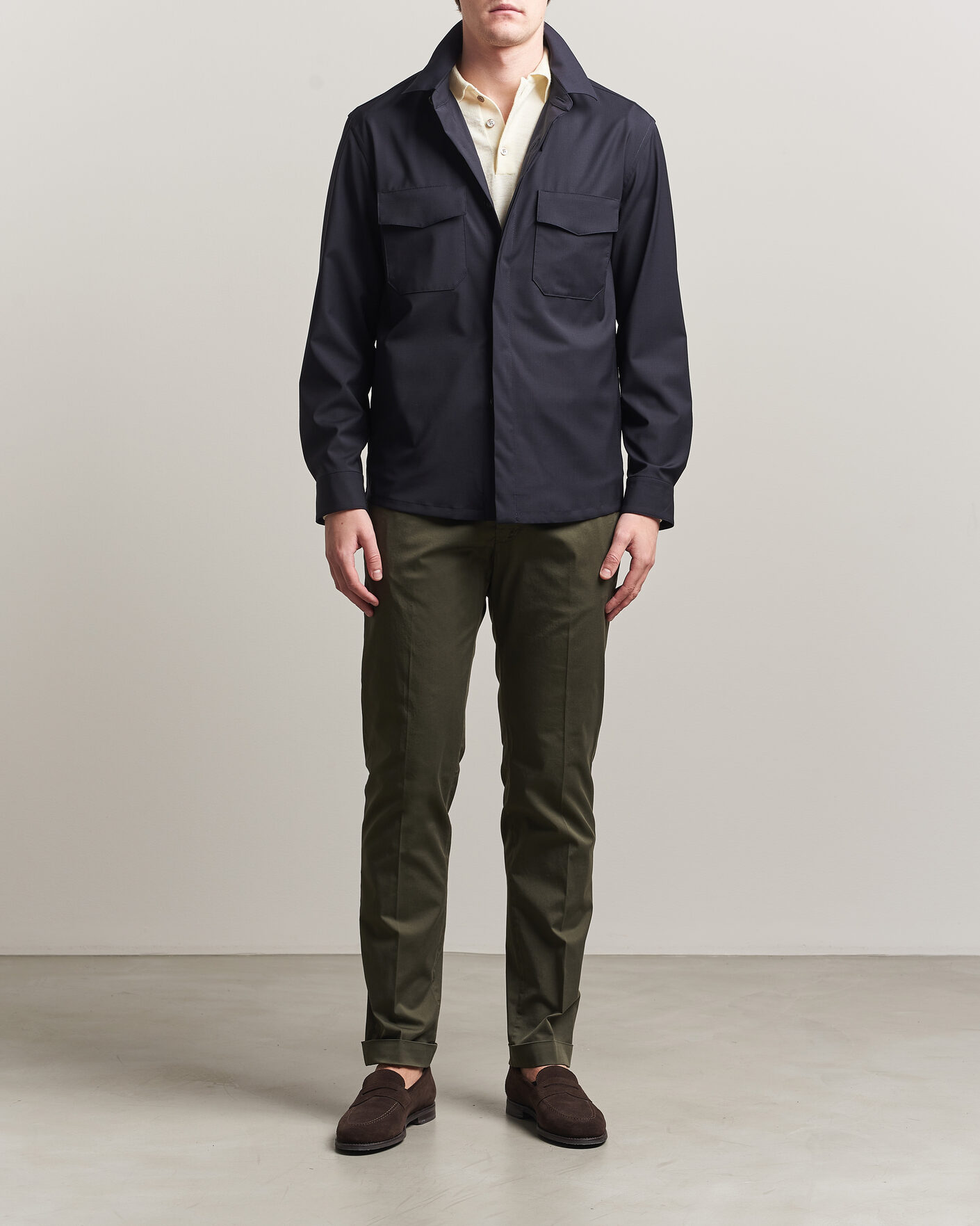 Heren | Broeken | Briglia 1949 | Slim Fit Cotton Chinos Dark Green