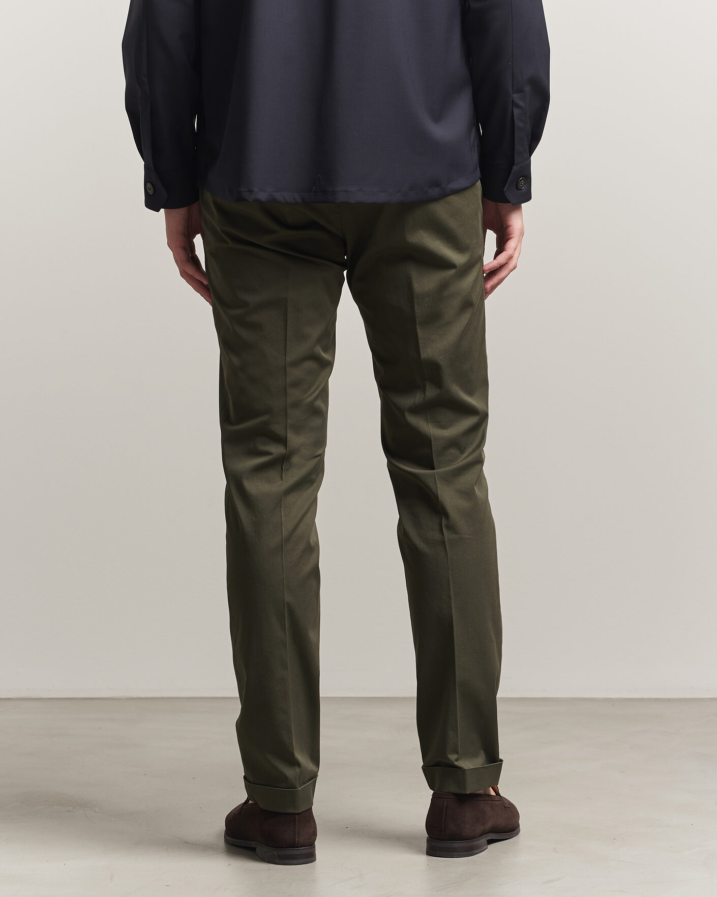 Heren | Broeken | Briglia 1949 | Slim Fit Cotton Chinos Dark Green
