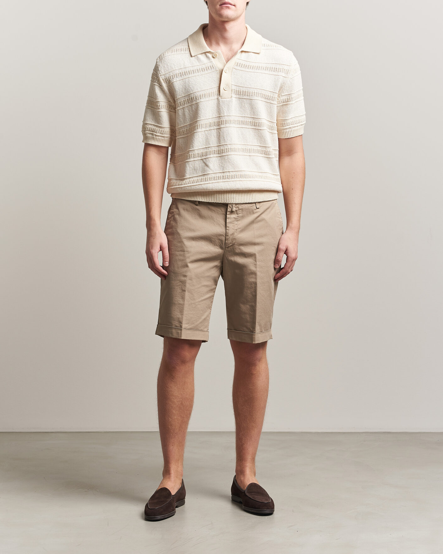 Heren | Korte broek | Briglia 1949 | Cotton Stretch Shorts Taupe