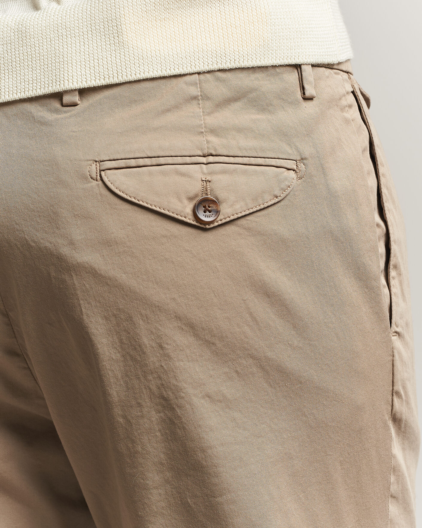 Heren | Broeken | Briglia 1949 | Easy Fit Pleated Cotton Stretch Chino Taupe