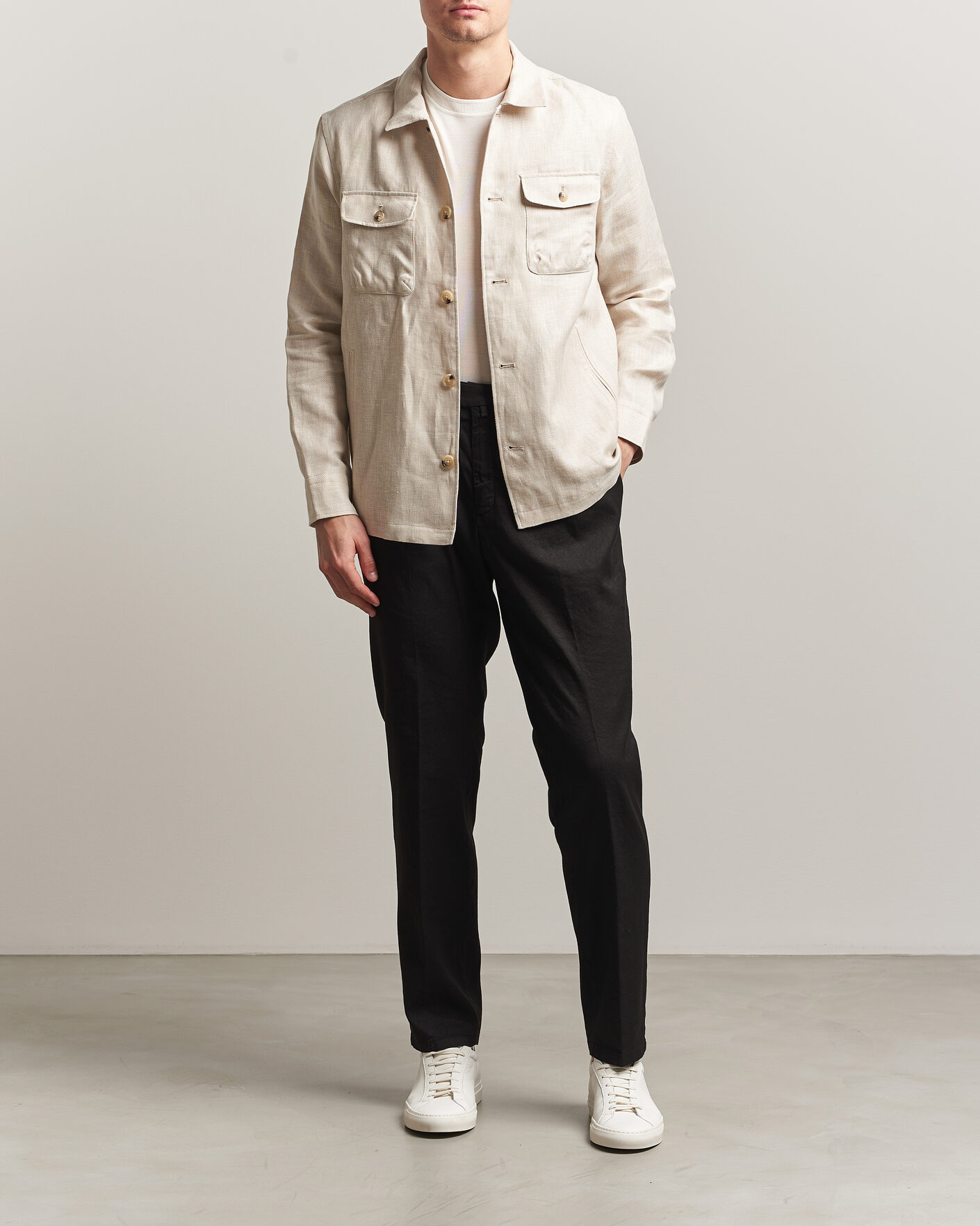 Heren | Broeken | Briglia 1949 | Pleated Linen Trousers Black