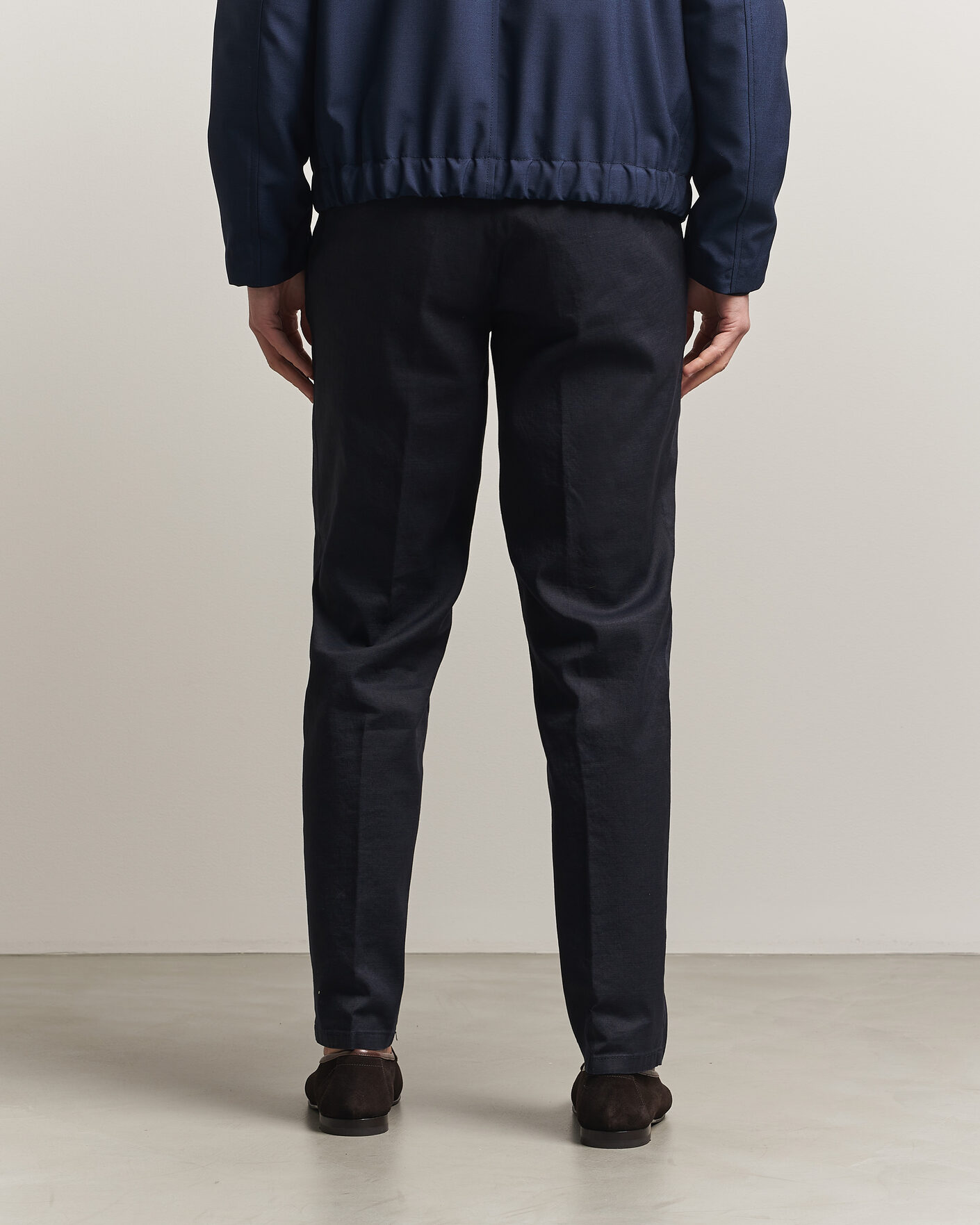Heren | Broeken | Briglia 1949 | Pleated Linen Trousers Navy