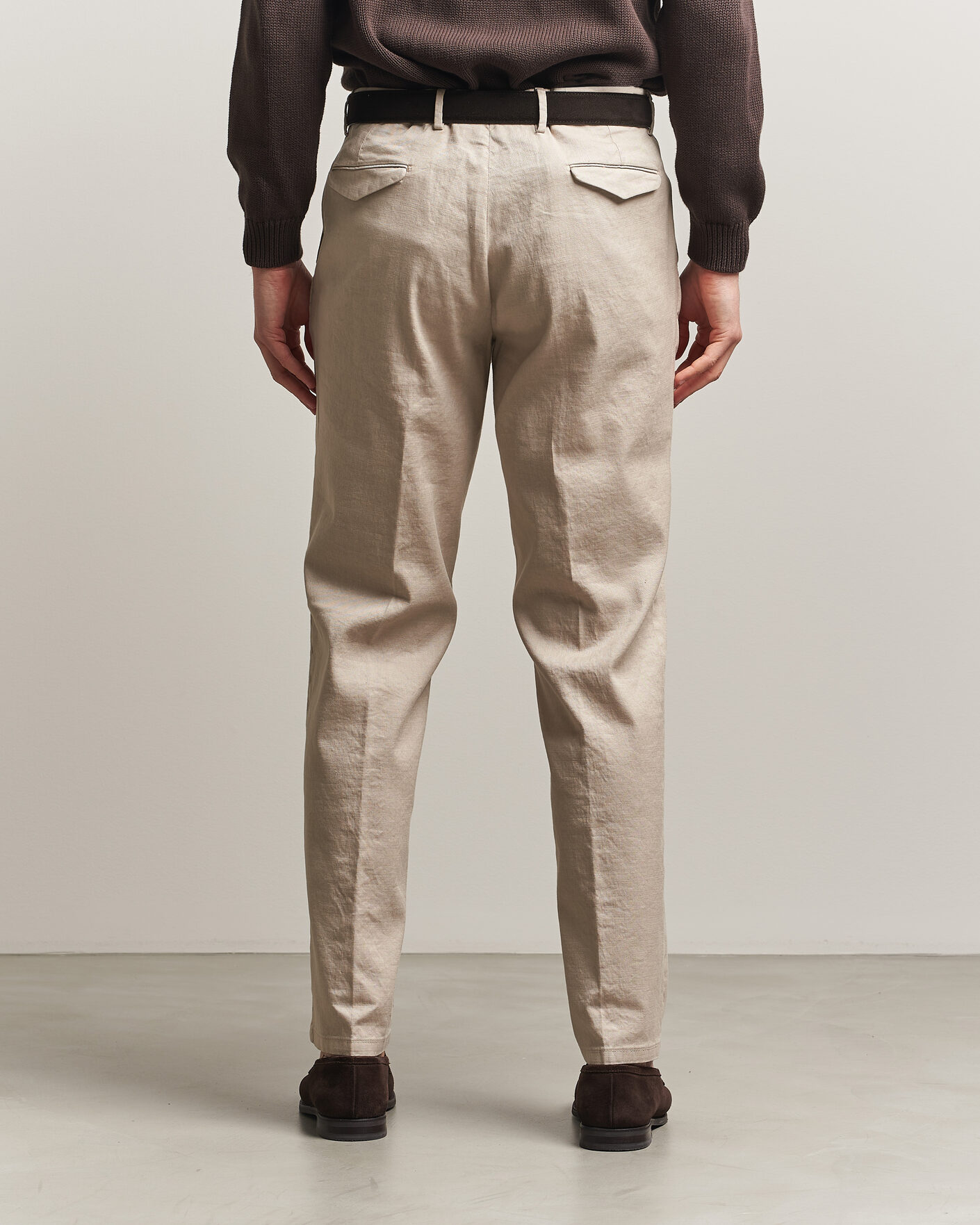 Heren | Broeken | Briglia 1949 | Pleated Linen Trousers Beige