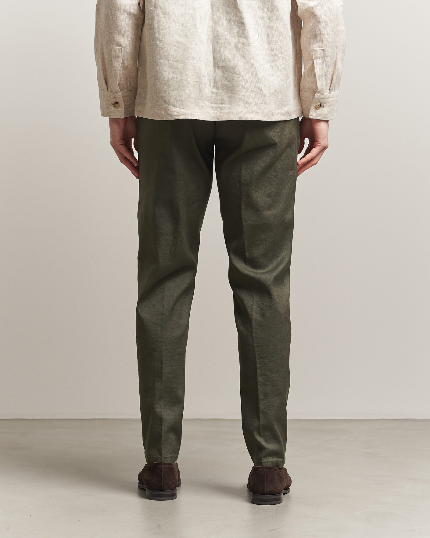 Heren | Broeken | Briglia 1949 | Pleated Linen Trousers Olive