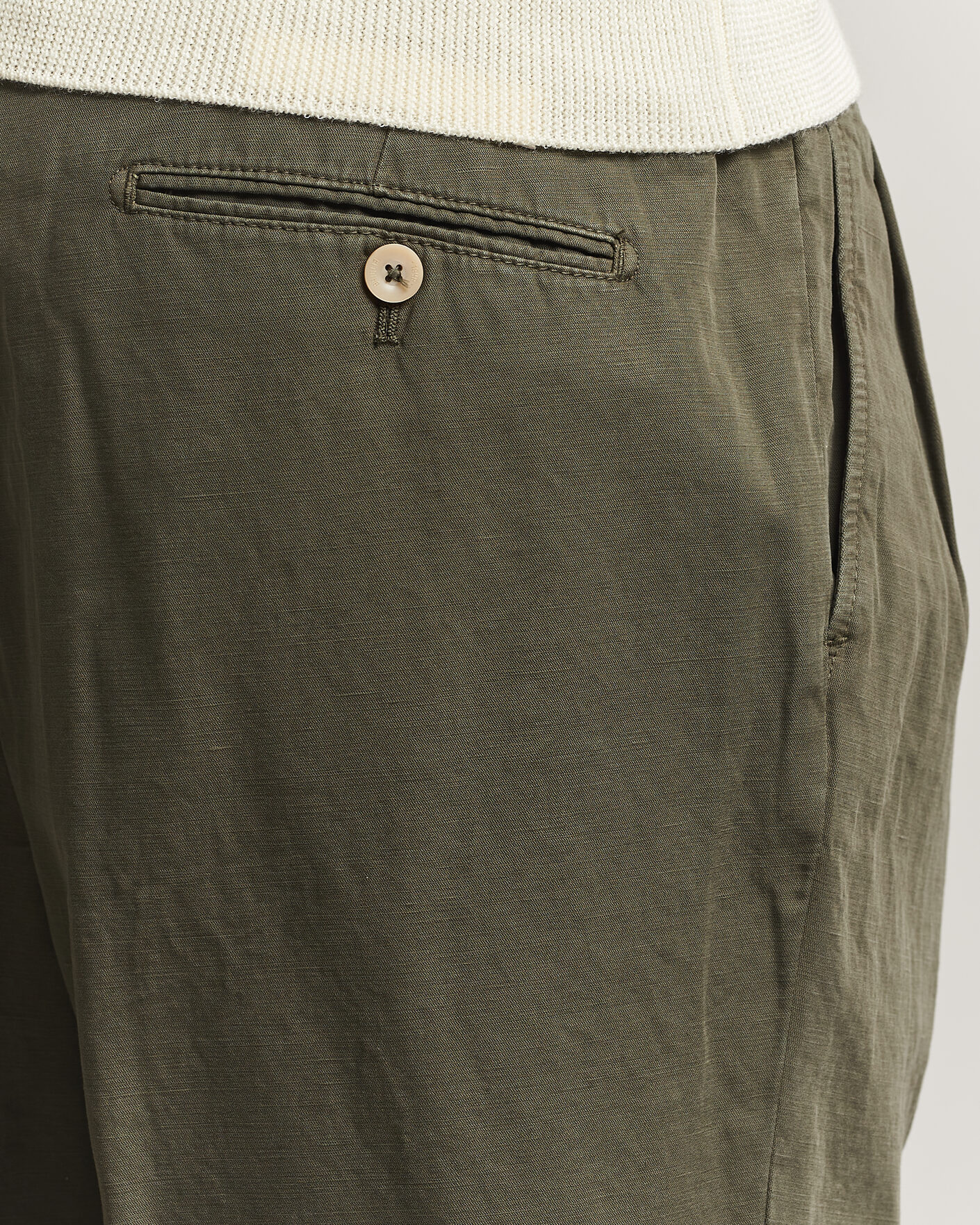Heren | Broeken | Briglia 1949 | Portobello Loose Fit Cotton/Linen Trousers Olive