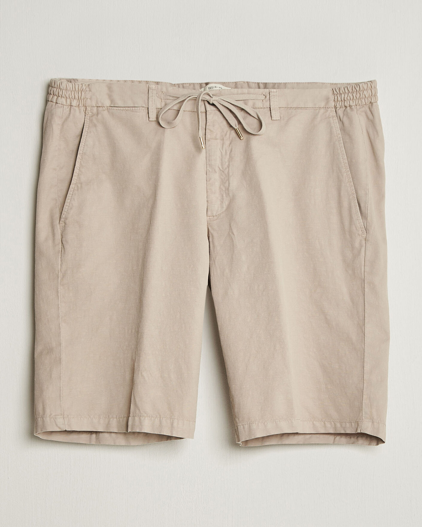Heren | Korte broek | Briglia 1949 | Cotton/Linen Drawstring Shorts Beige