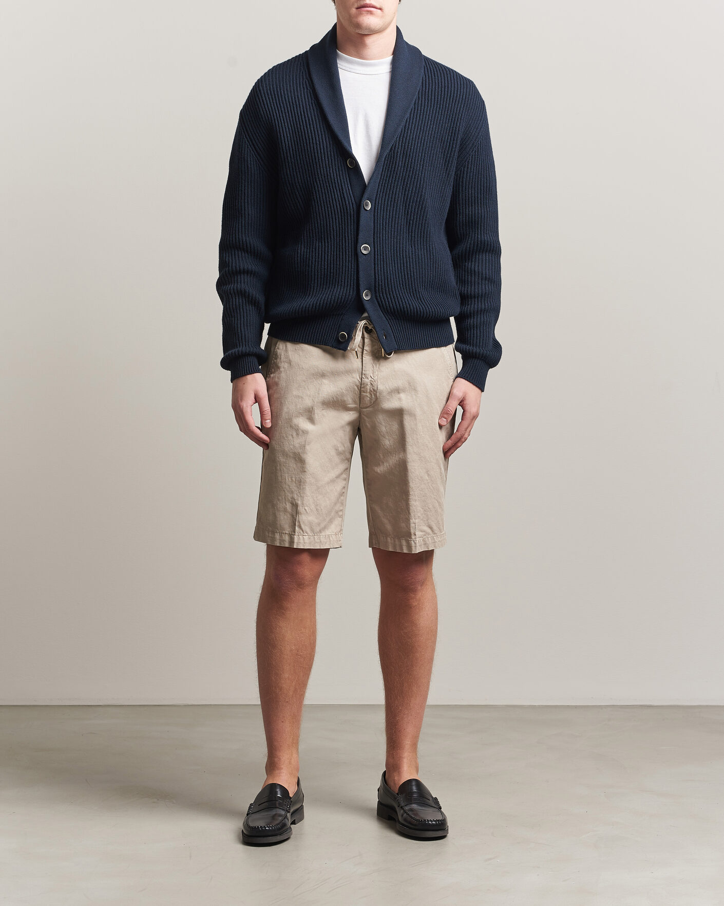 Heren | Korte broek | Briglia 1949 | Cotton/Linen Drawstring Shorts Beige