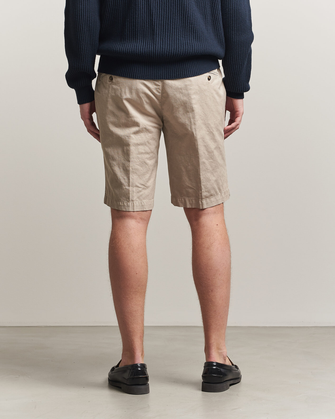 Heren | Korte broek | Briglia 1949 | Cotton/Linen Drawstring Shorts Beige