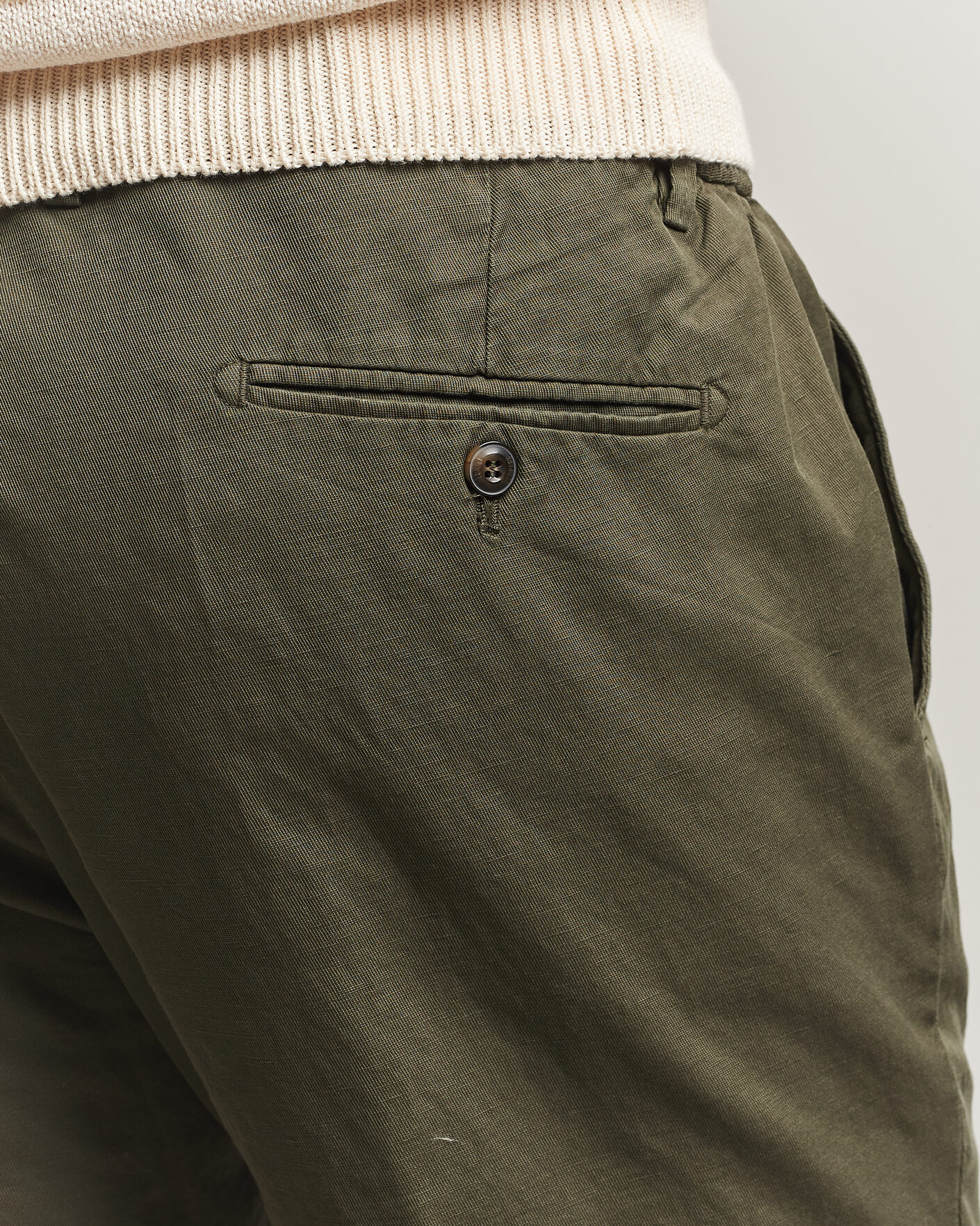 Heren | Korte broek | Briglia 1949 | Cotton/Linen Drawstring Shorts Olive